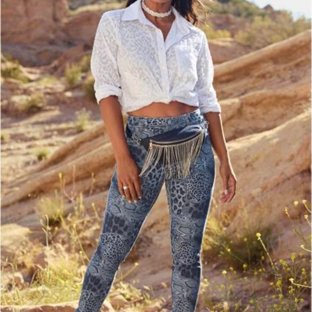 Venus leopard print reversible jeggings